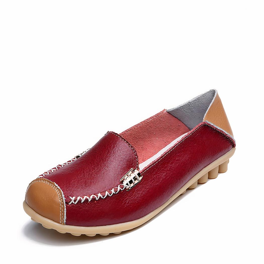 Mocassins souples bicolores effet cuir