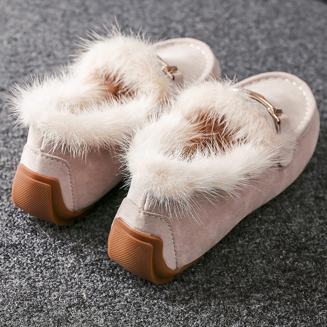 Mocassins souples d'hiver élégants en fausse fourrure