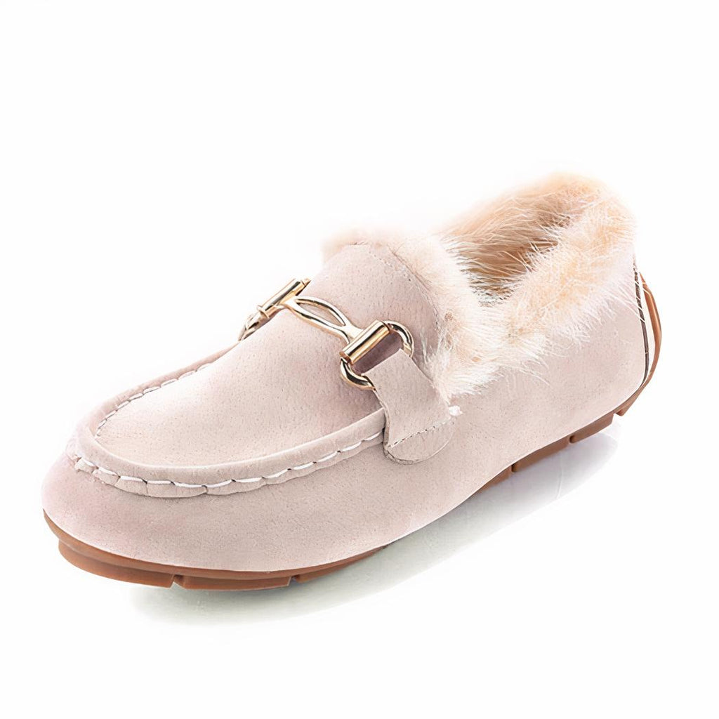 Mocassins souples d'hiver élégants en fausse fourrure