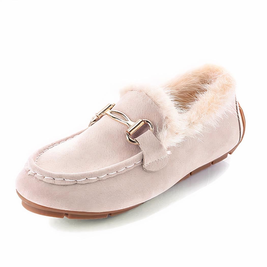 Mocassins souples d'hiver élégants en fausse fourrure