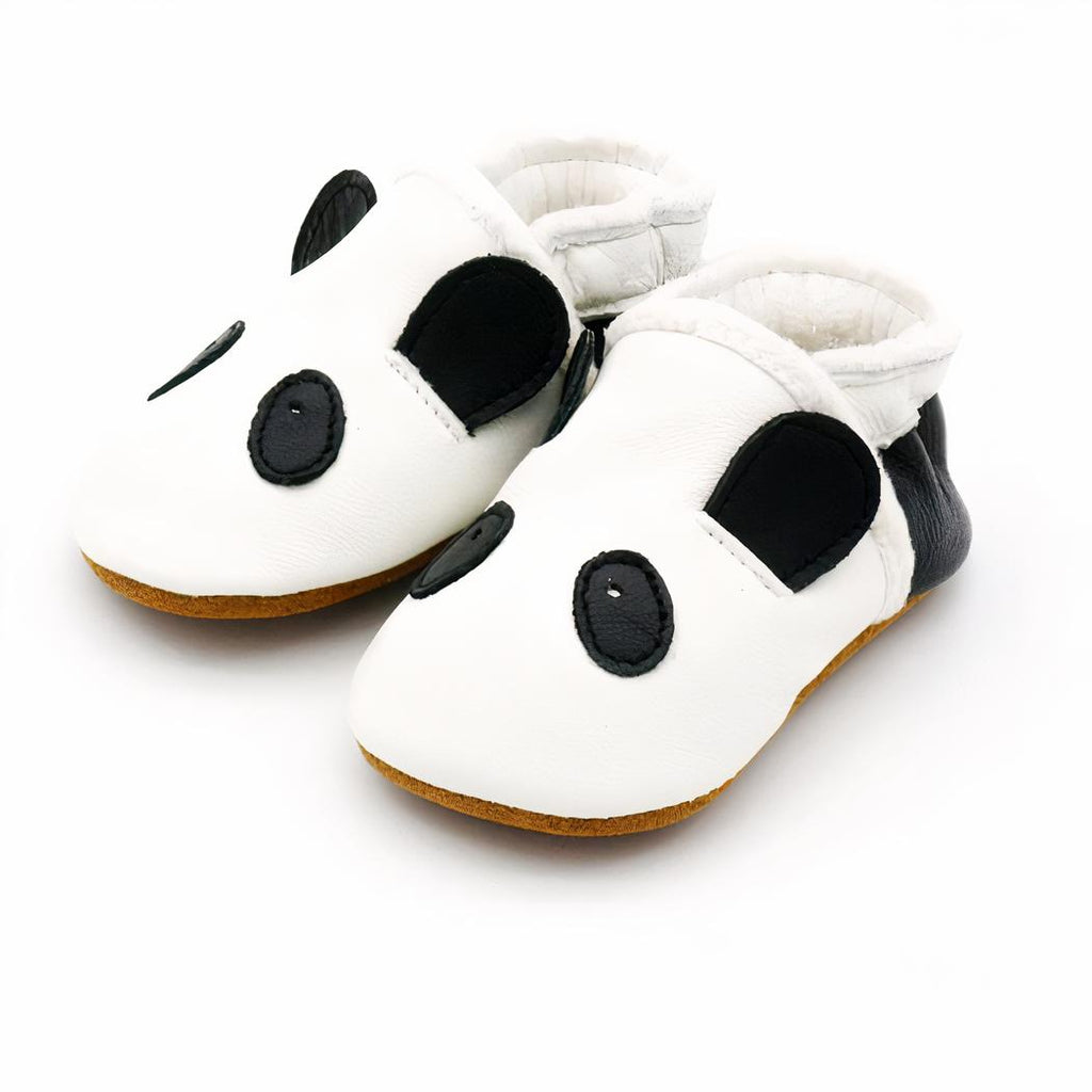 Mocassins souples effet cuir têtes d'animaux pour premier âge