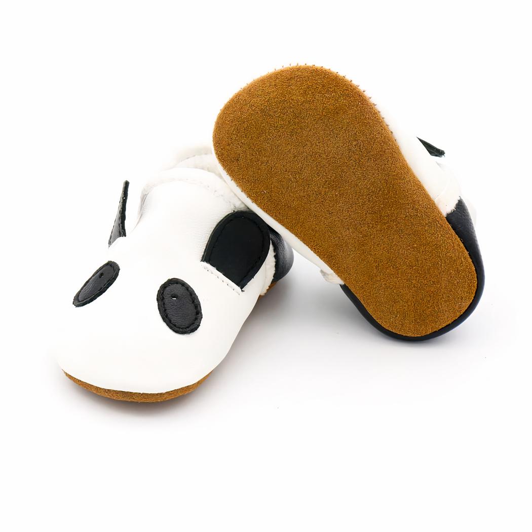 Mocassins souples effet cuir têtes d'animaux pour premier âge