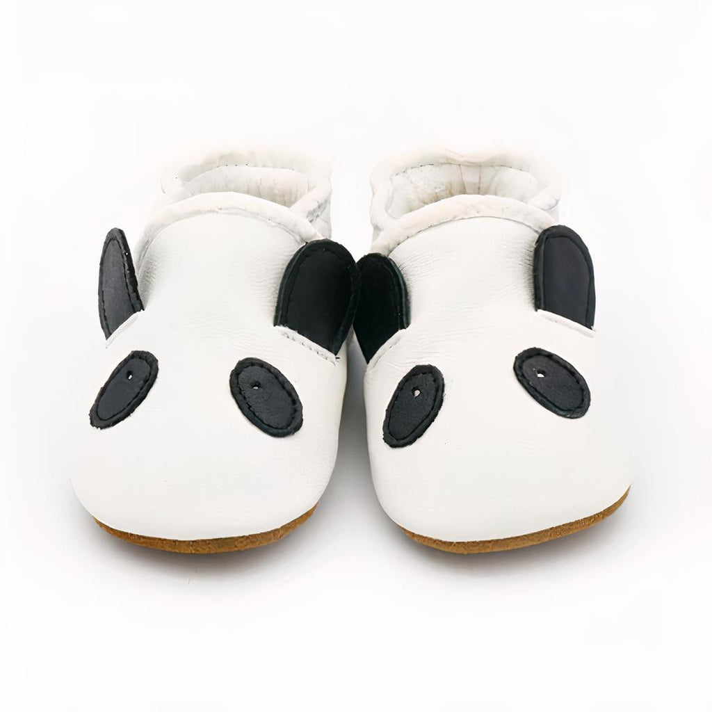 Mocassins souples effet cuir têtes d'animaux pour premier âge
