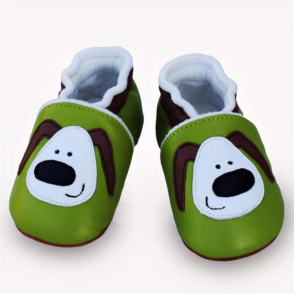 Mocassins souples effet cuir têtes d'animaux pour premier âge