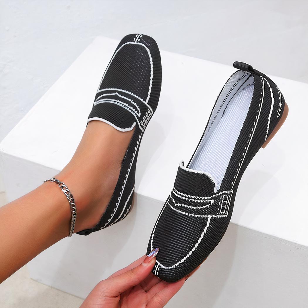 Mocassins souples en mesh avec motif surpiqures