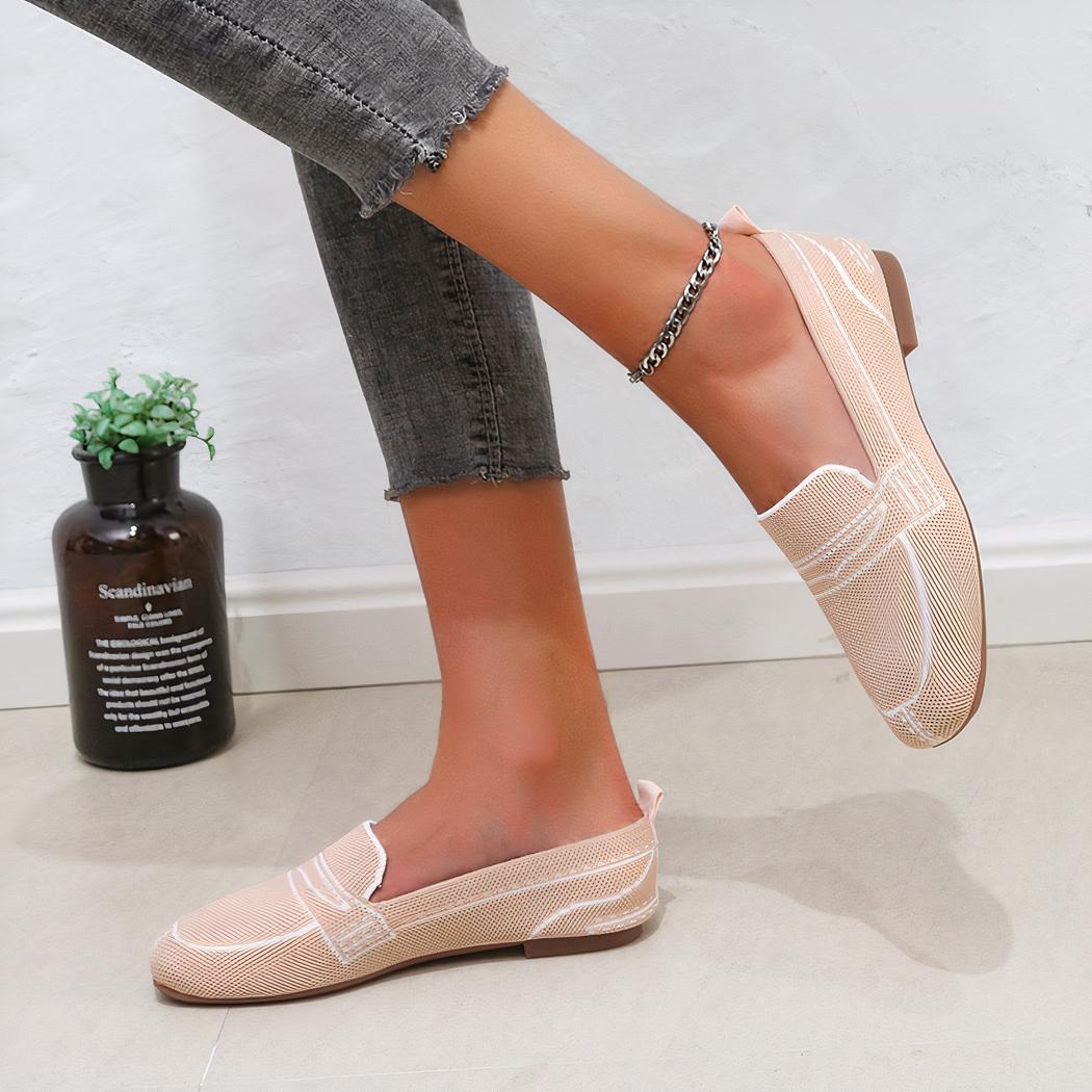 Mocassins souples en mesh avec motif surpiqures