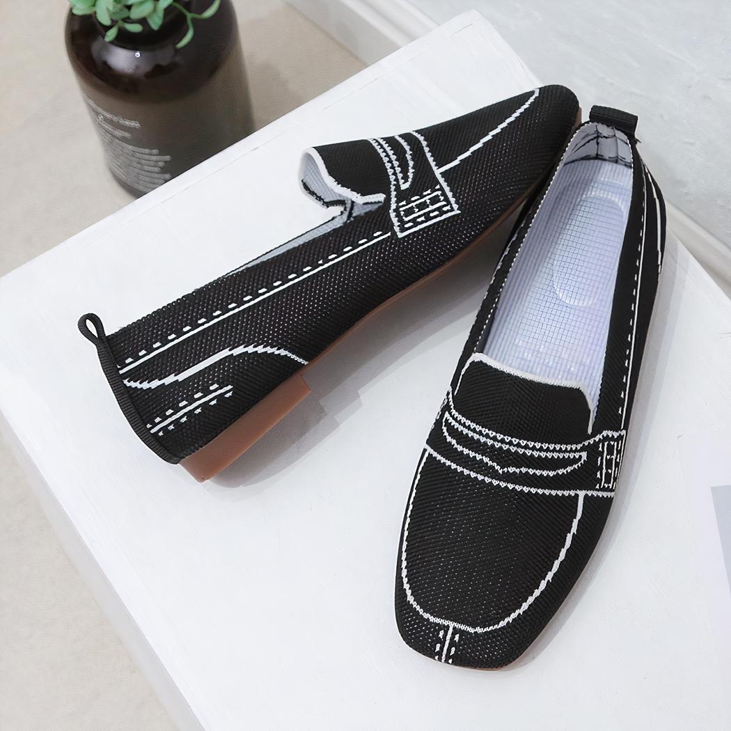 Mocassins souples en mesh avec motif surpiqures