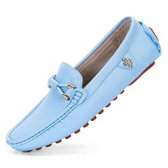 Mocassins souples tendances en cuir synthétique pour homme, Bleu