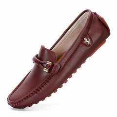 Mocassins souples tendances en cuir synthétique pour homme, Bordeaux