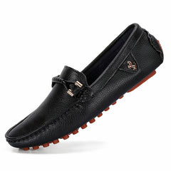 Mocassins souples tendances en cuir synthétique pour homme, Noir