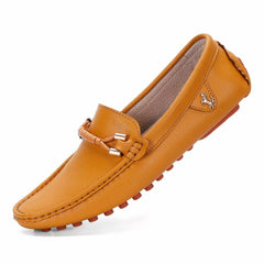 Mocassins souples tendances en cuir synthétique pour homme, Camel