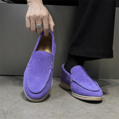 Mocassins Stefano en daim, style old money, Violet
