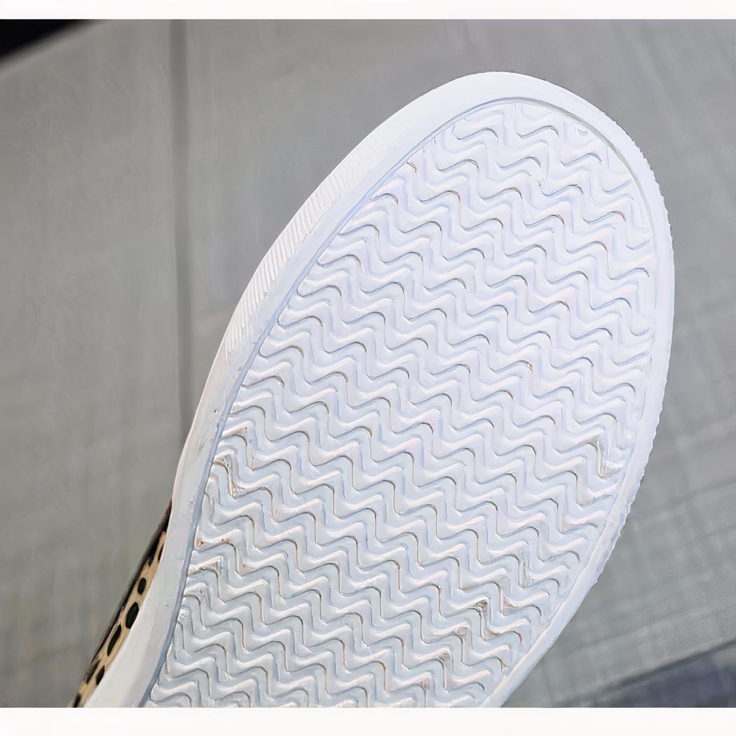 Mocassins streetwear à plateforme motif léopard