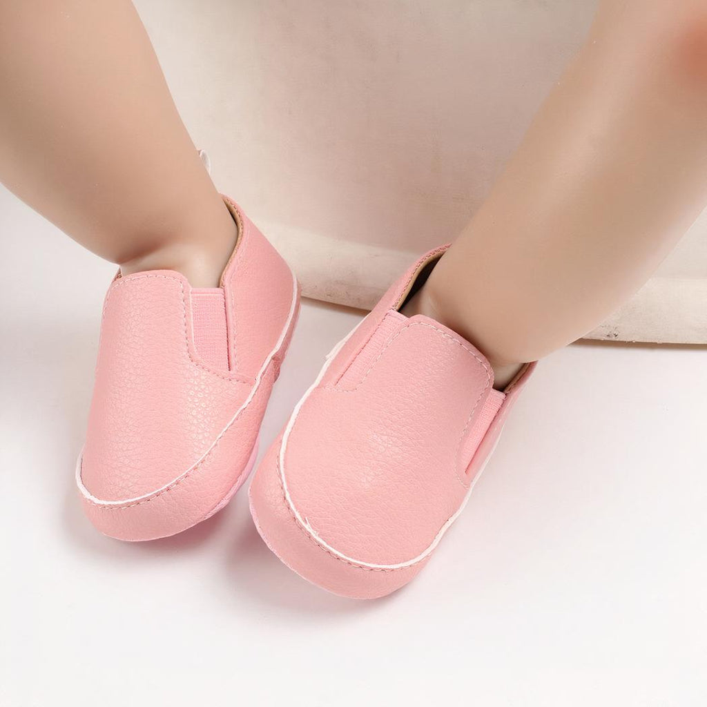 Mocassins unis à enfiler en cuir synthétique pour bébé