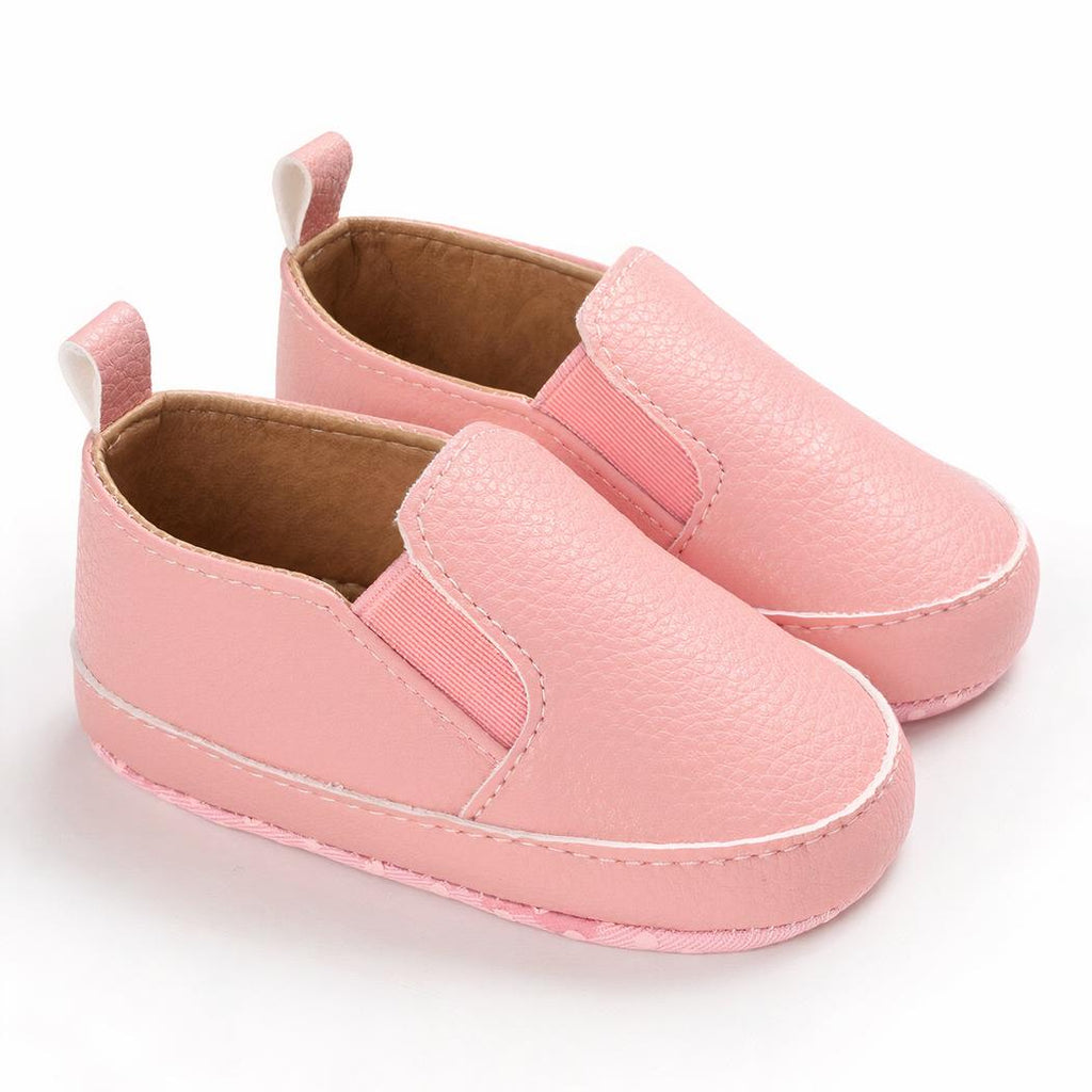 Mocassins unis à enfiler en cuir synthétique pour bébé