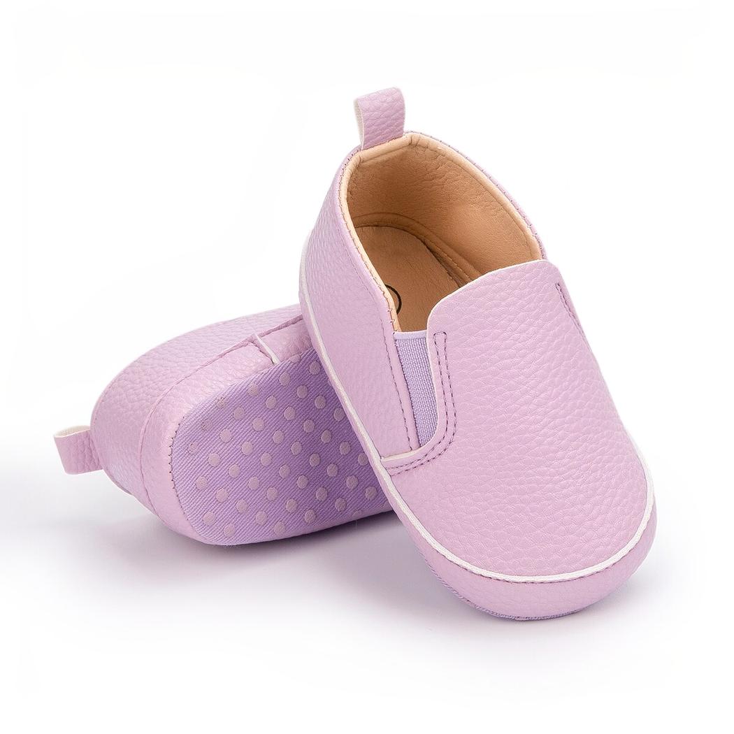 Mocassins unis à enfiler en cuir synthétique pour bébé