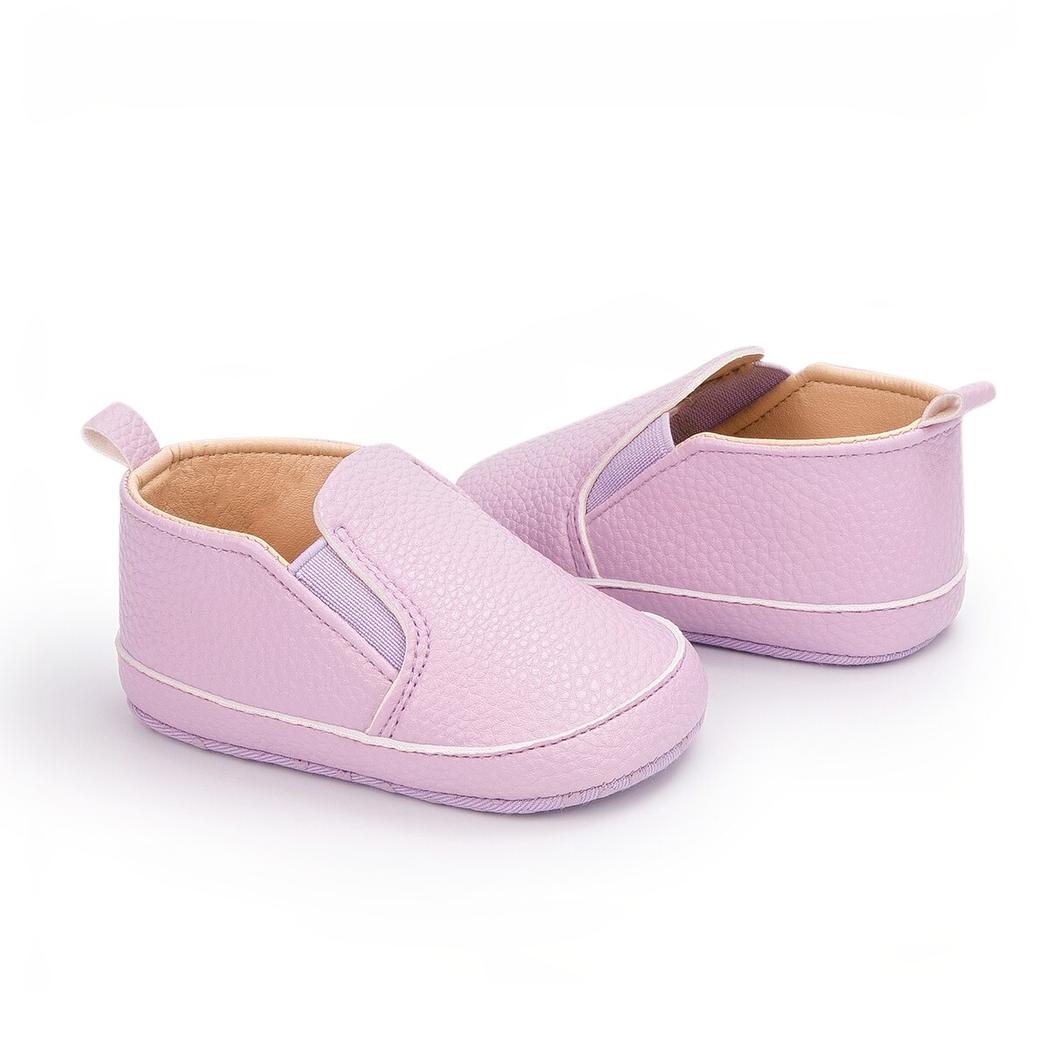 Mocassins unis à enfiler en cuir synthétique pour bébé