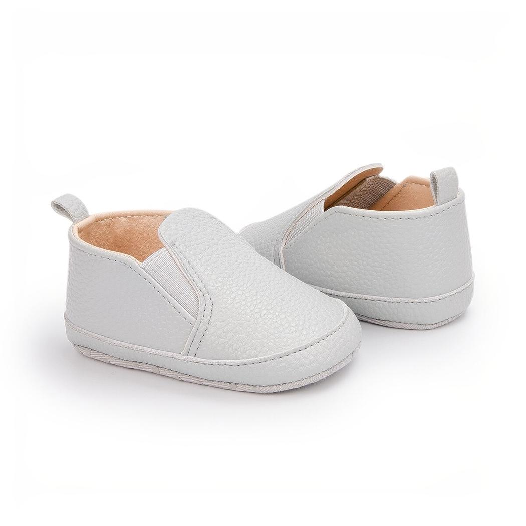 Mocassins unis à enfiler en cuir synthétique pour bébé