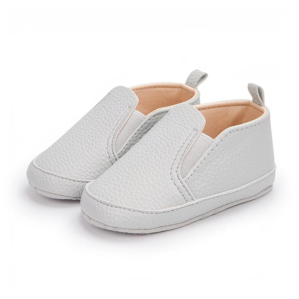 Mocassins unis à enfiler en cuir synthétique pour bébé