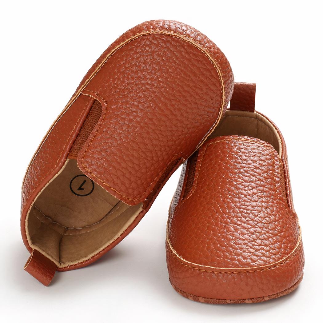 Mocassins unis à enfiler en cuir synthétique pour bébé