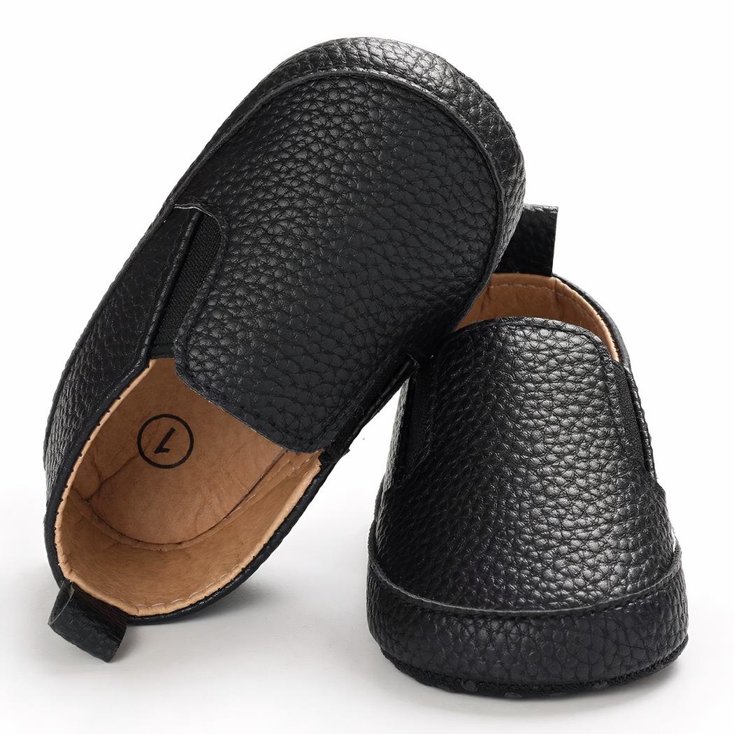 Mocassins unis à enfiler en cuir synthétique pour bébé