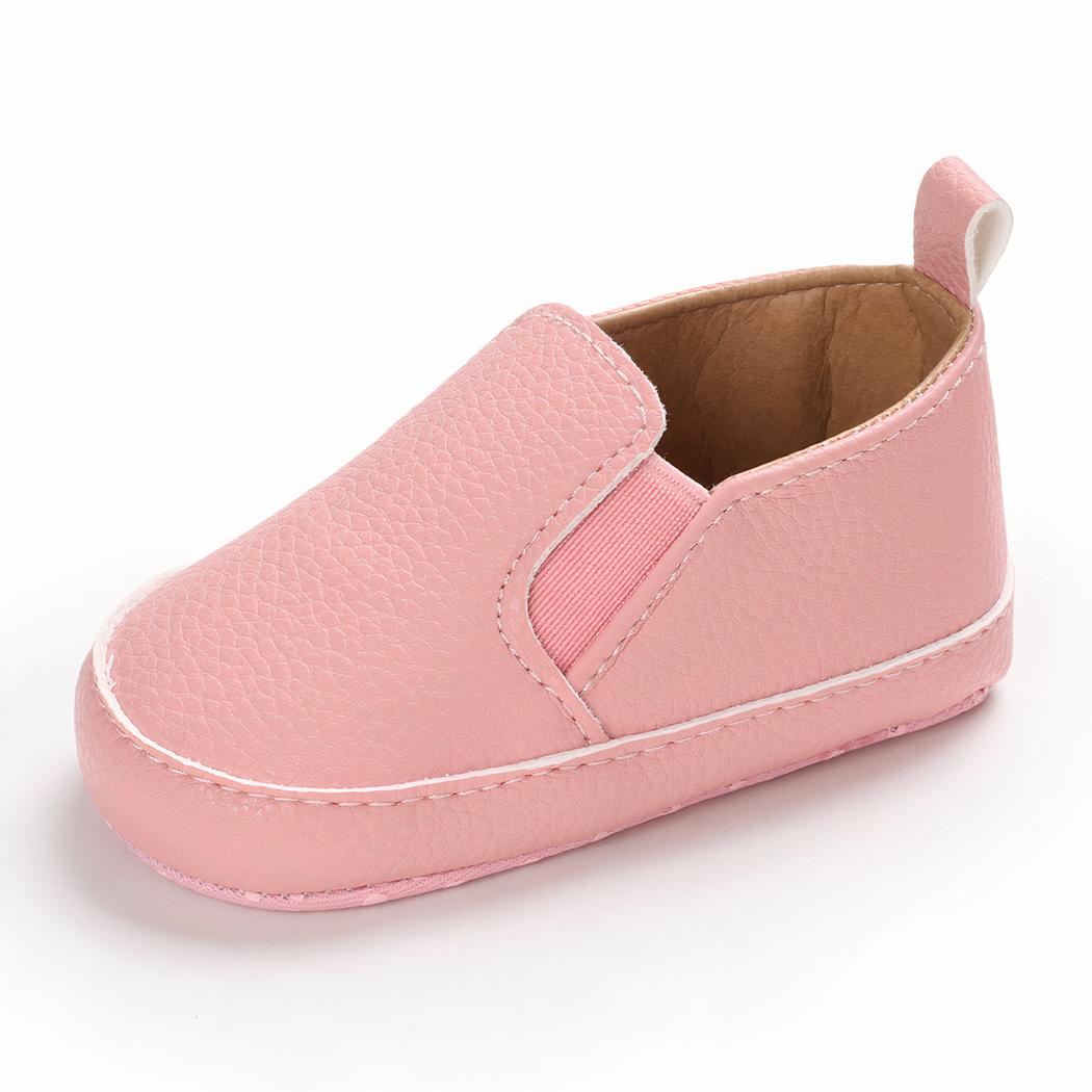 Mocassins unis à enfiler en cuir synthétique pour bébé