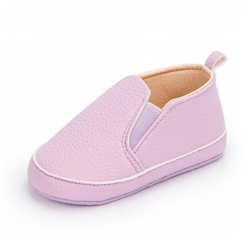 Mocassins unis à enfiler en cuir synthétique pour bébé