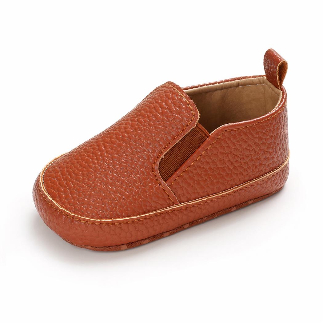 Mocassins unis à enfiler en cuir synthétique pour bébé