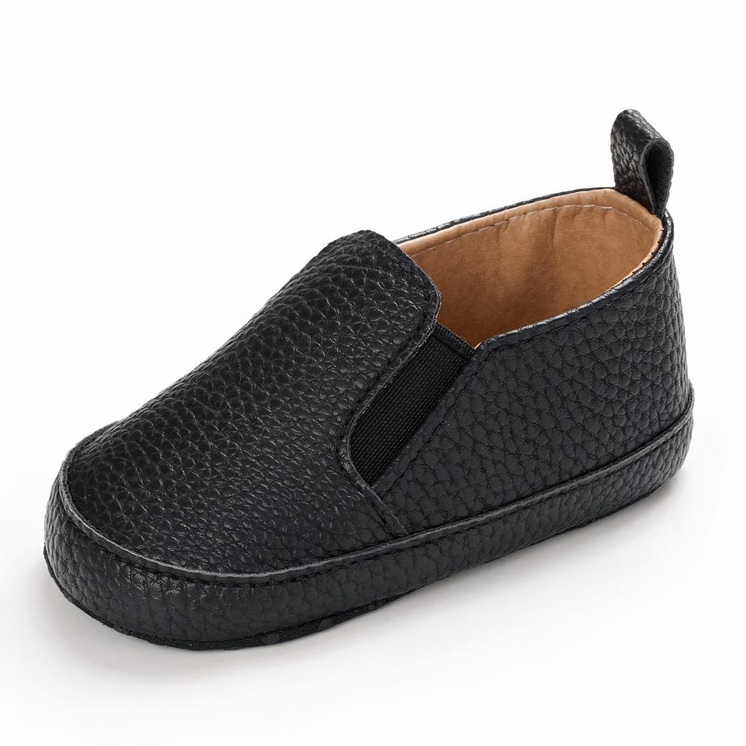 Mocassins unis à enfiler en cuir synthétique pour bébé