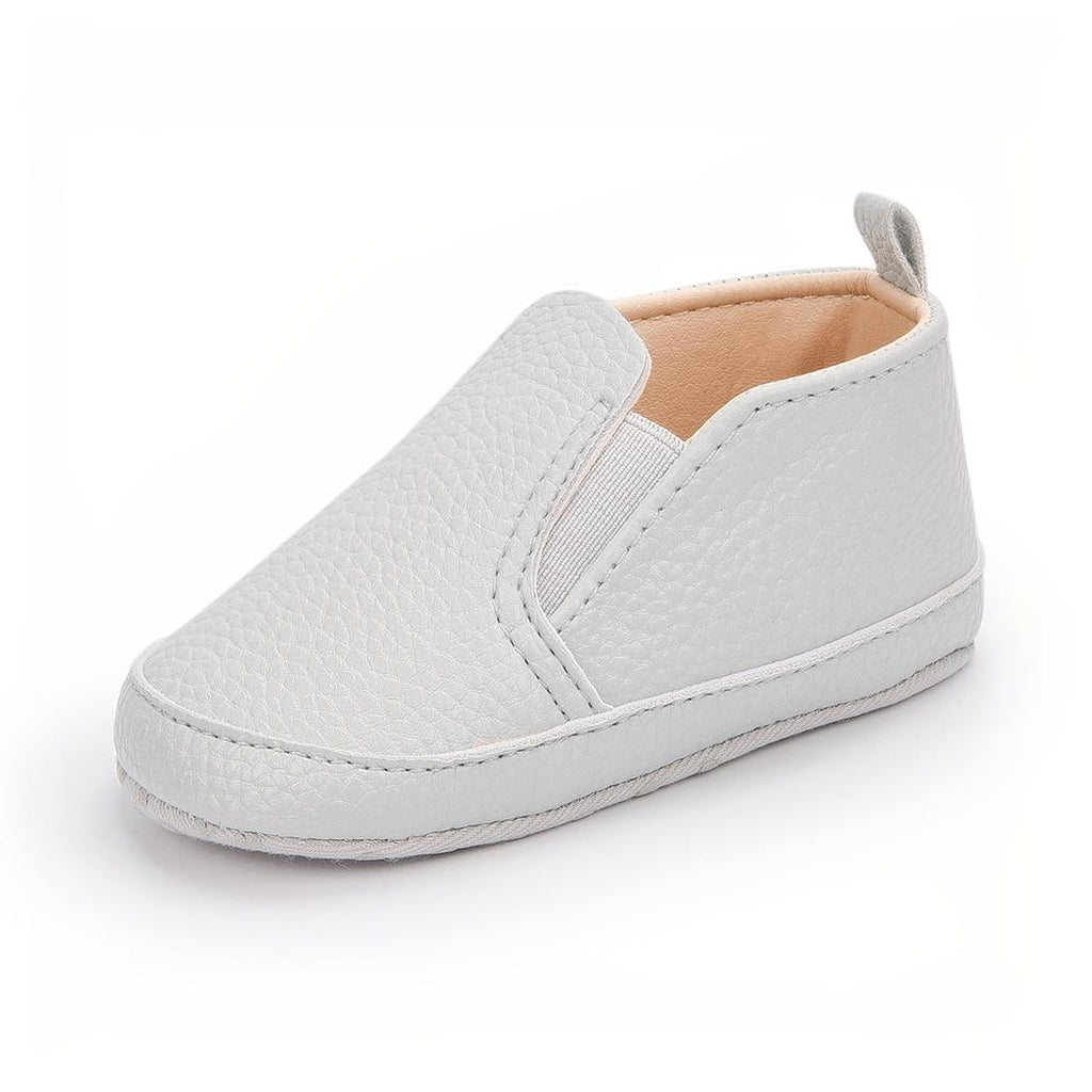 Mocassins unis à enfiler en cuir synthétique pour bébé