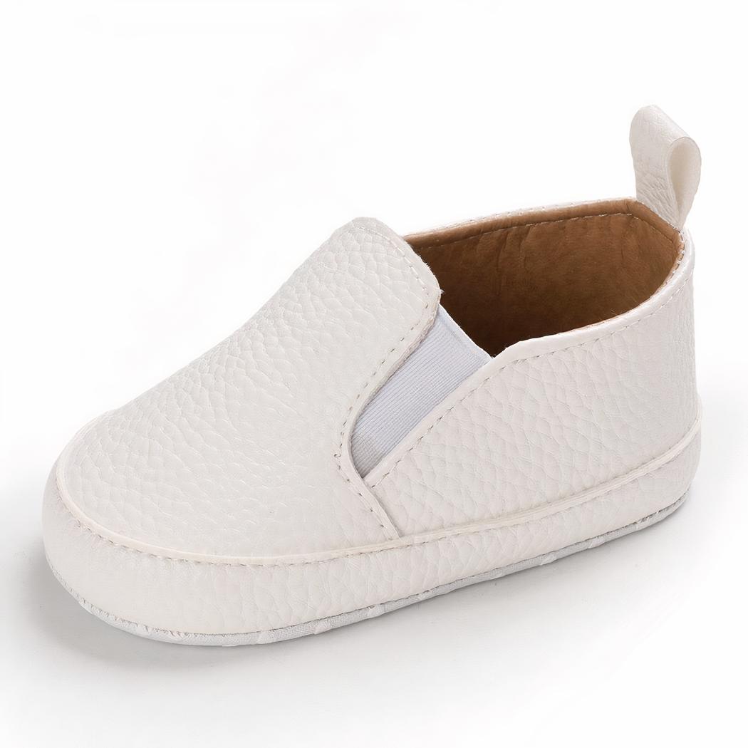 Mocassins unis à enfiler en cuir synthétique pour bébé