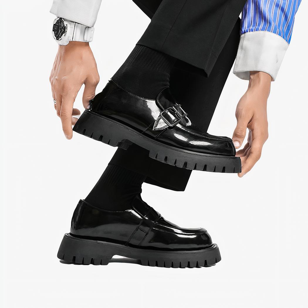 Mocassins en cuir à plateforme pour hommes