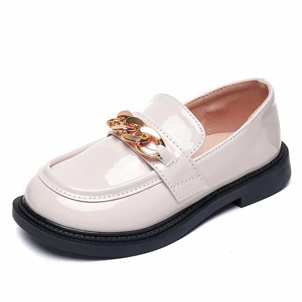 mocassin blanc a chaine