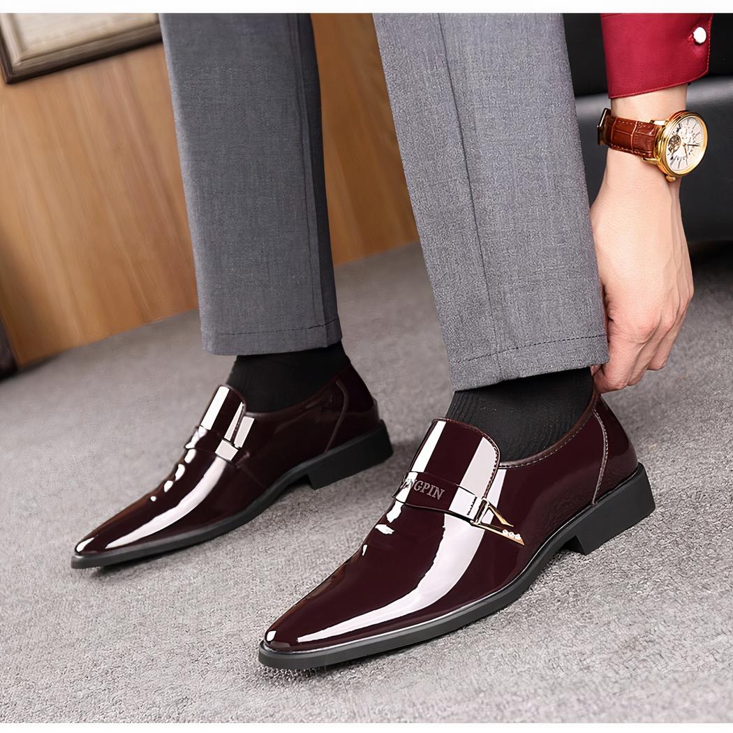 Mocassins vernis marrons de luxe