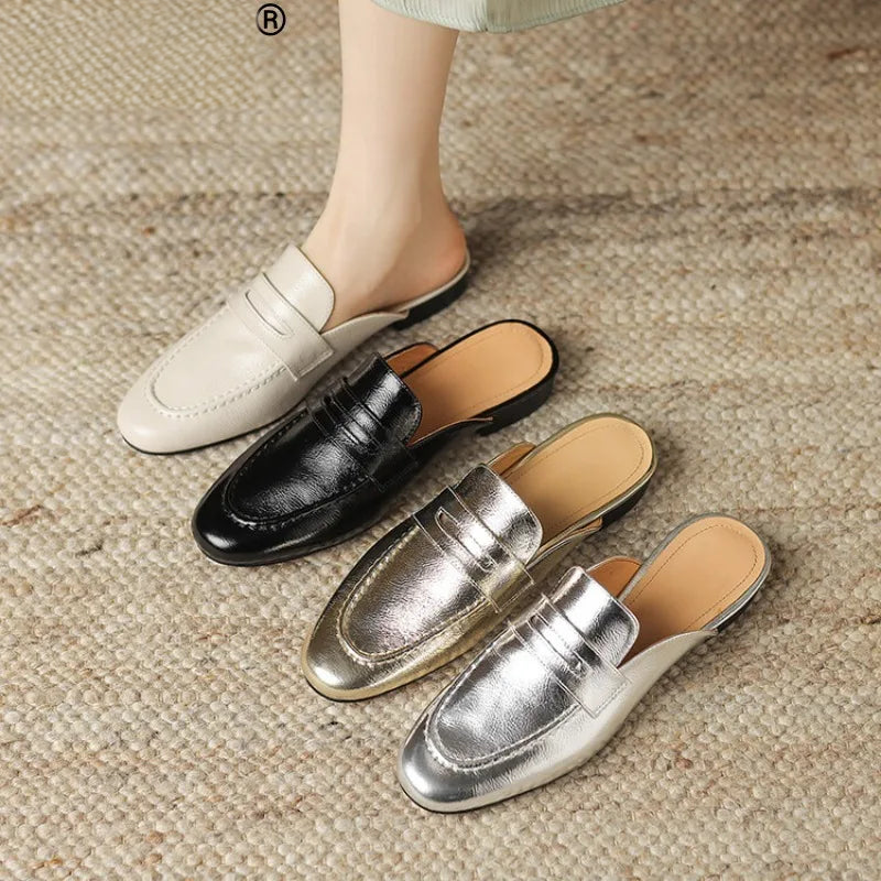 Mule penny en cuir pour femme