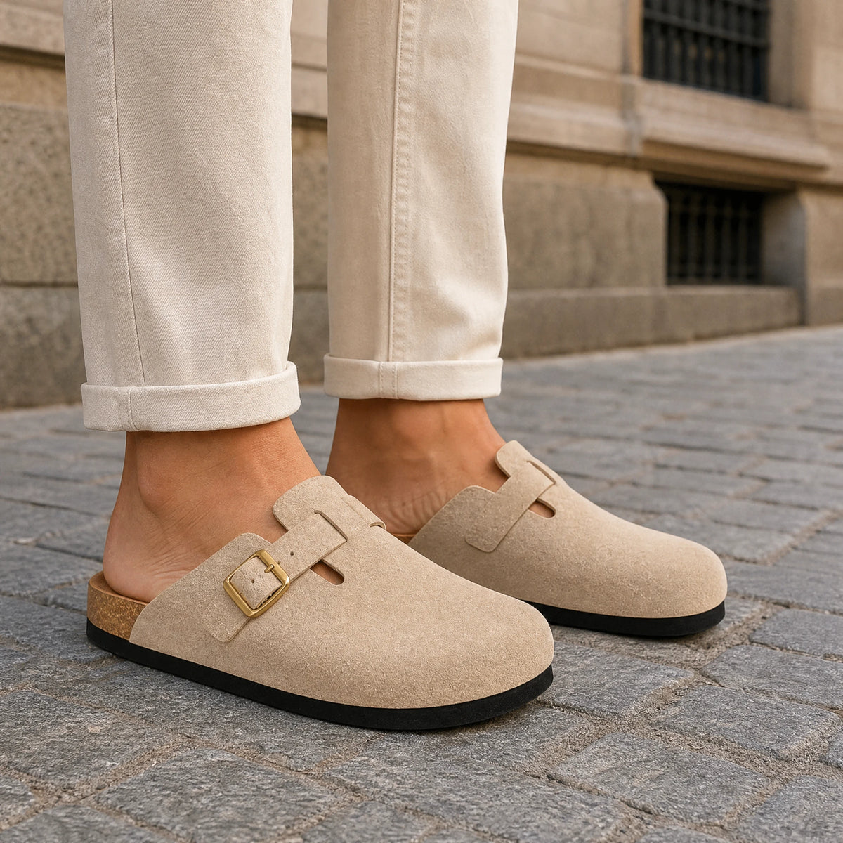 Sabots Mules Beiges à Boucle Unisexe - Utilisation du produit