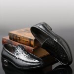 mocassin chic en cuir pour homme noir