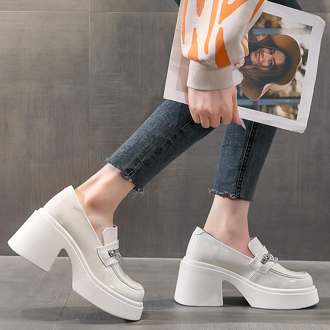 Mocassin Talon Talon CompensÃ© Plateforme Mocassin à Talons 8cm