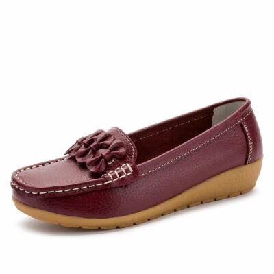 Mocassins à semelle épaisse en cuir pour femme