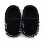 mocassin pour bebe noir en daim