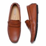 mocassin en cuir marron