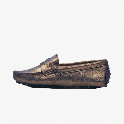 Photo d'un mocassin marron sur fond blanc