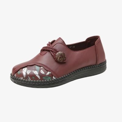 Mocassins orthopédiques à fleurs pour femme