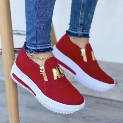 Mocassins à plateforme avec fermeture éclair pour femme