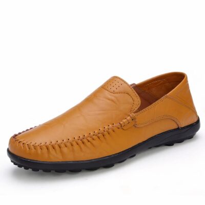 Mocassins noir en cuir synthétique pour homme