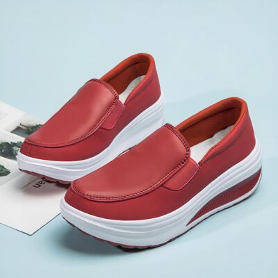 Mocassins orthopédiques en cuir à plateforme