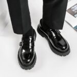 Mocassins en cuir à plateforme pour hommes