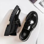 Mocassins en cuir à plateforme pour hommes