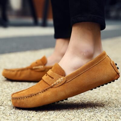 Mocassins souples en daim pour hommes