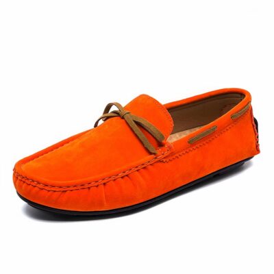 Mocassins bateau à enfiler effet daim colorés pour homme